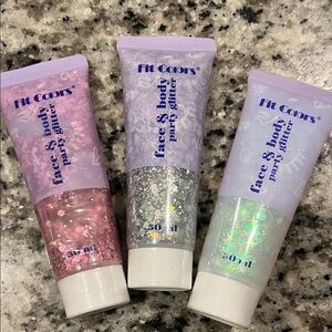 Face & Body Party Glitter Set - Pink, Silver, White